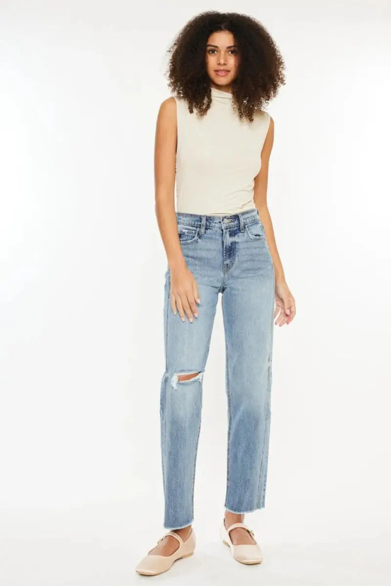 Jeans - High Rise Distressed - Everyday Comfortable Fit