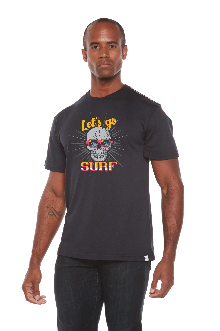Let`s go SURF Men's Bamboo Viscose/Organic Cotton Short Sleeve Graphic T-Shirt