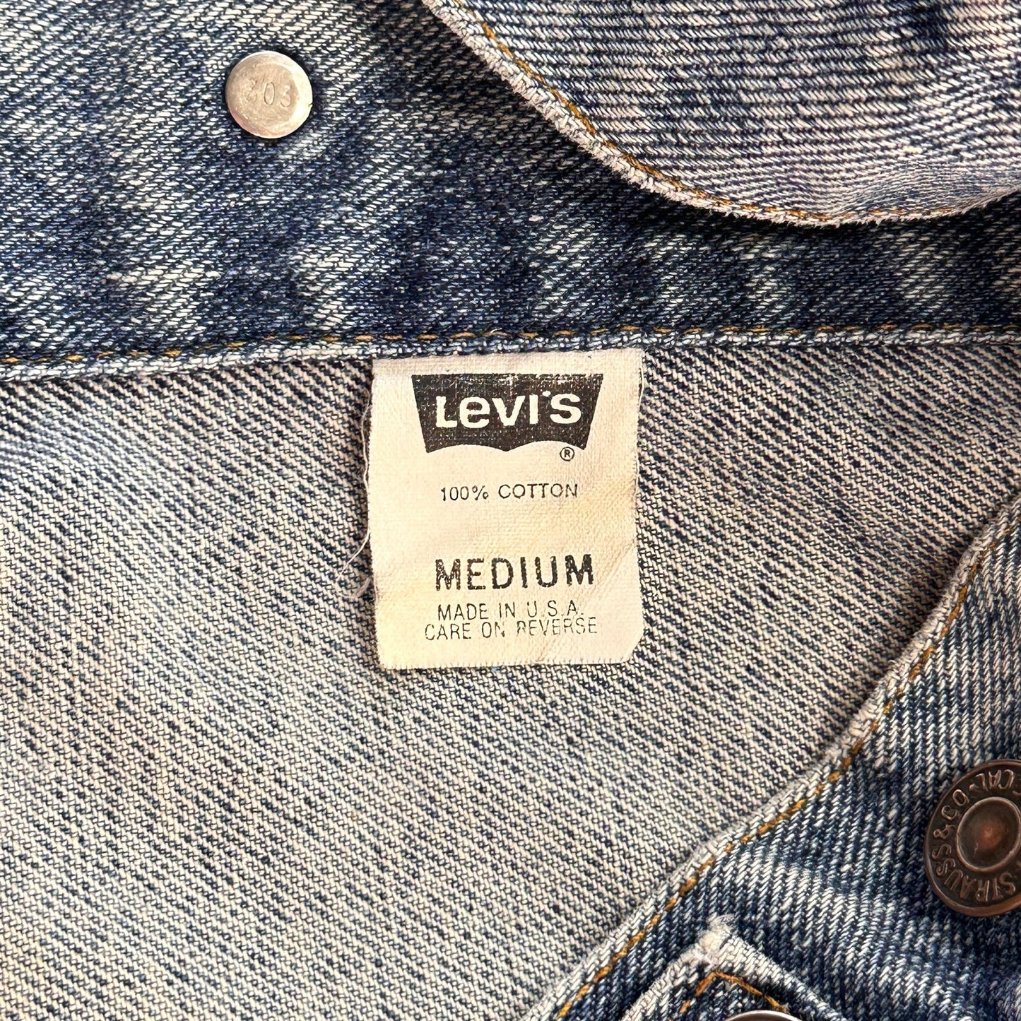Vintage 90s Levi's Biker's Cut - Oversized Levi's Trucker - USA -  Men's Medium