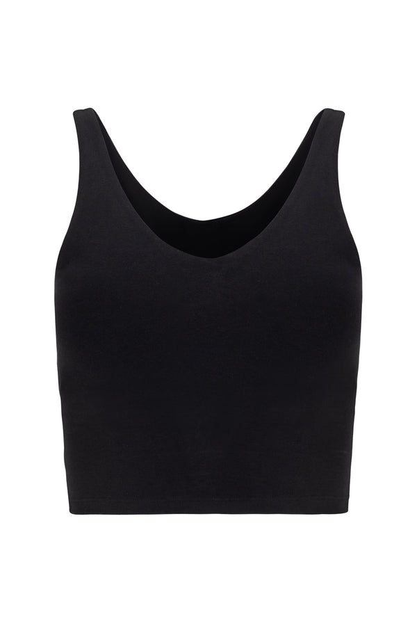 V Neck Organic Cotton Crop Tank