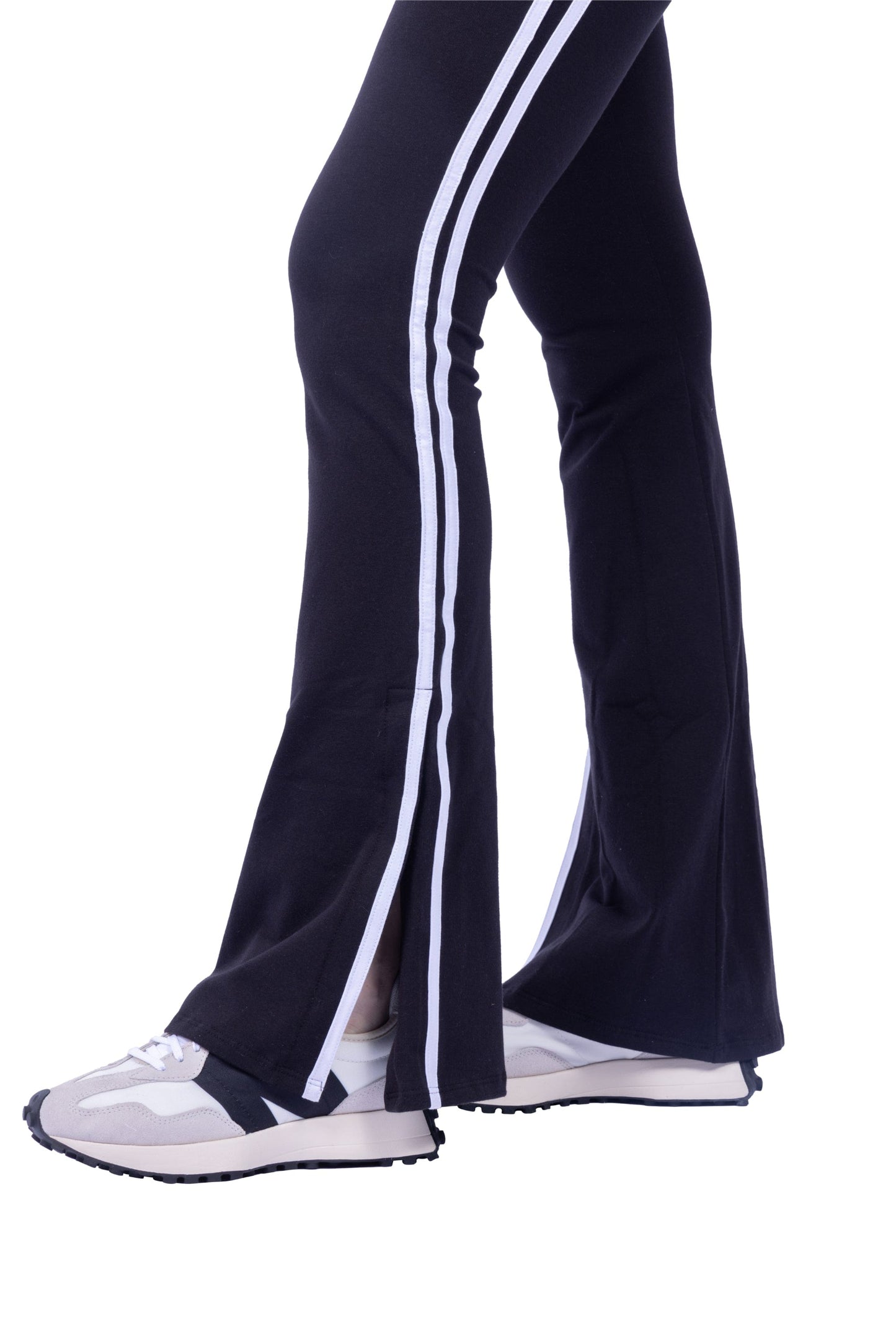 Ella Organic Cotton High-Rise Flare Stripe Leggings