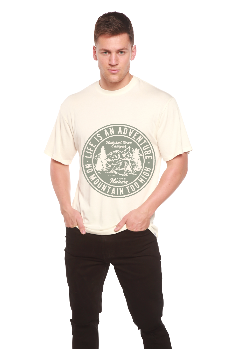 Life Is An Adventure Men's Bamboo Viscose/Organic Cotton Short Sleeve Graphic T-Shirt