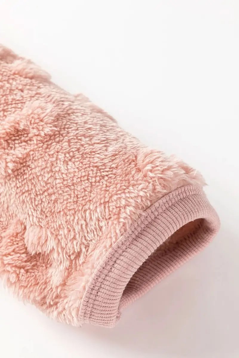 Love Salve Pink Leopard Fleece Women's Lounge Set Home Casual Two-Piece Cozy Soft