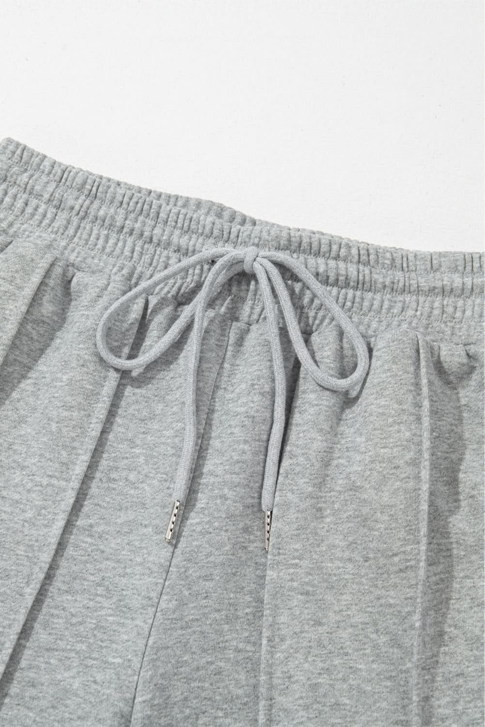 Love Salve Gray Wide Leg Women's Sweatpants Trendy High Waist Comfort