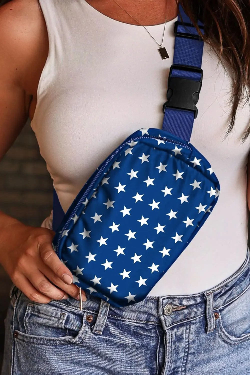 Love Salve Blue Star Bag Women's Casual Crossbody Patriotic Purse Trendy PU Leather