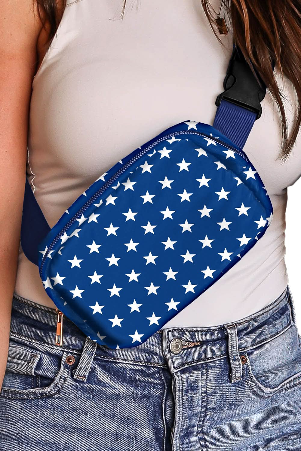 Love Salve Blue Star Bag Women's Casual Crossbody Patriotic Purse Trendy PU Leather