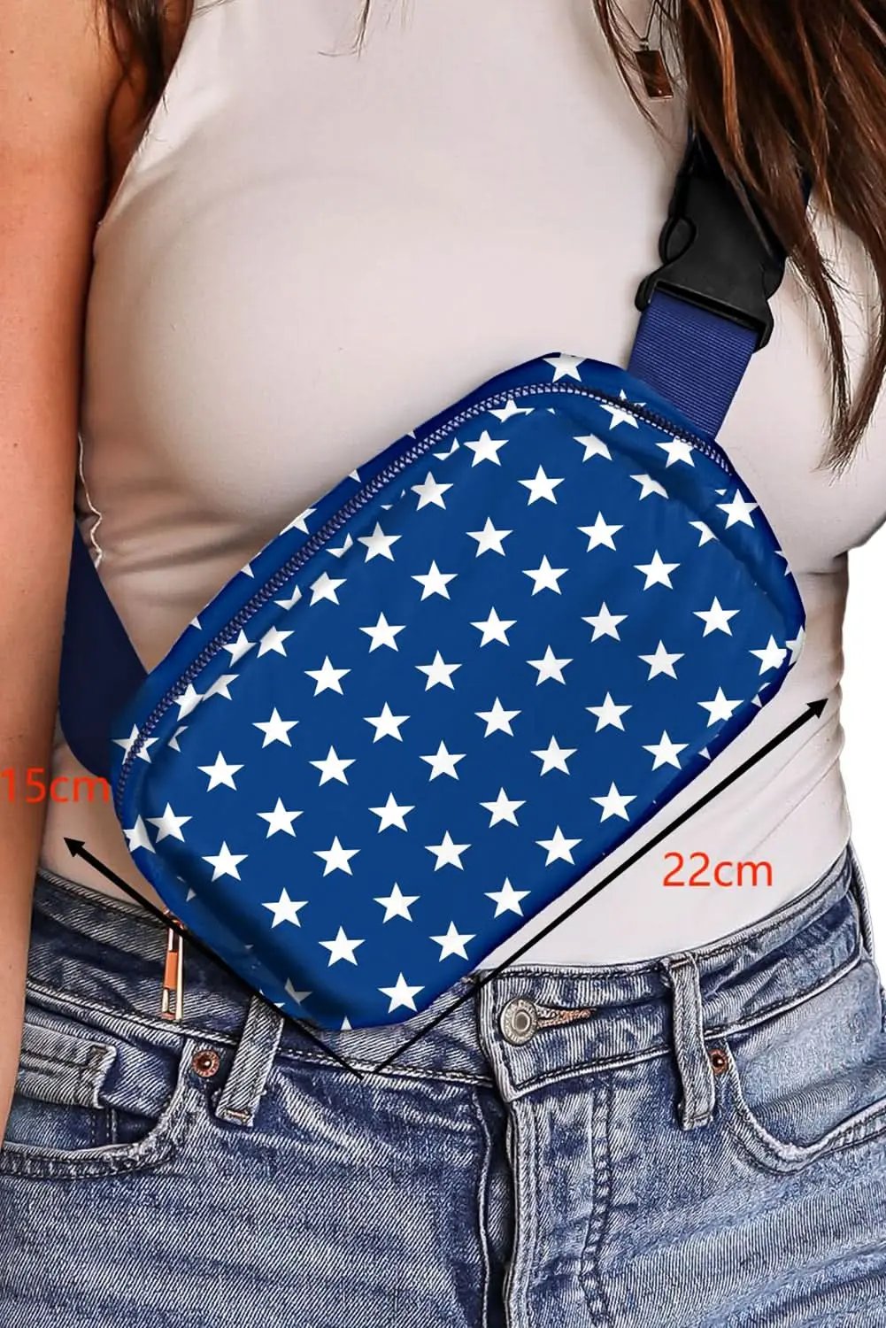 Love Salve Blue Star Bag Women's Casual Crossbody Patriotic Purse Trendy PU Leather