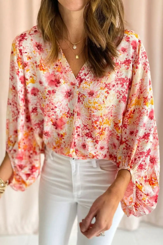 Love Salve Charming pink floral blouse