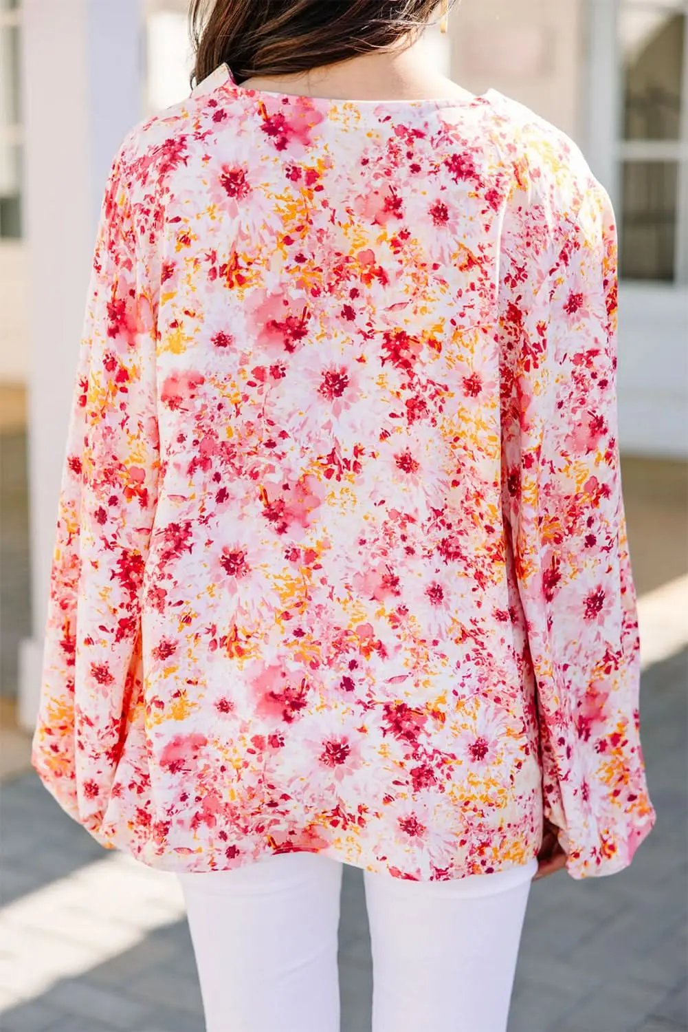 Love Salve Charming pink floral blouse