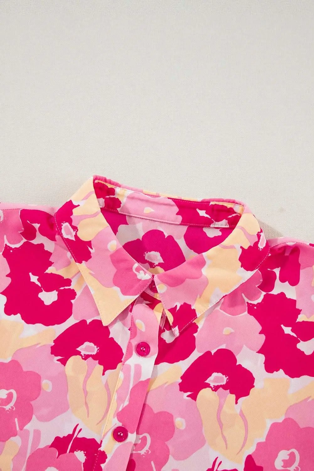 Love Salve Chic pink floral puff sleeve shirt