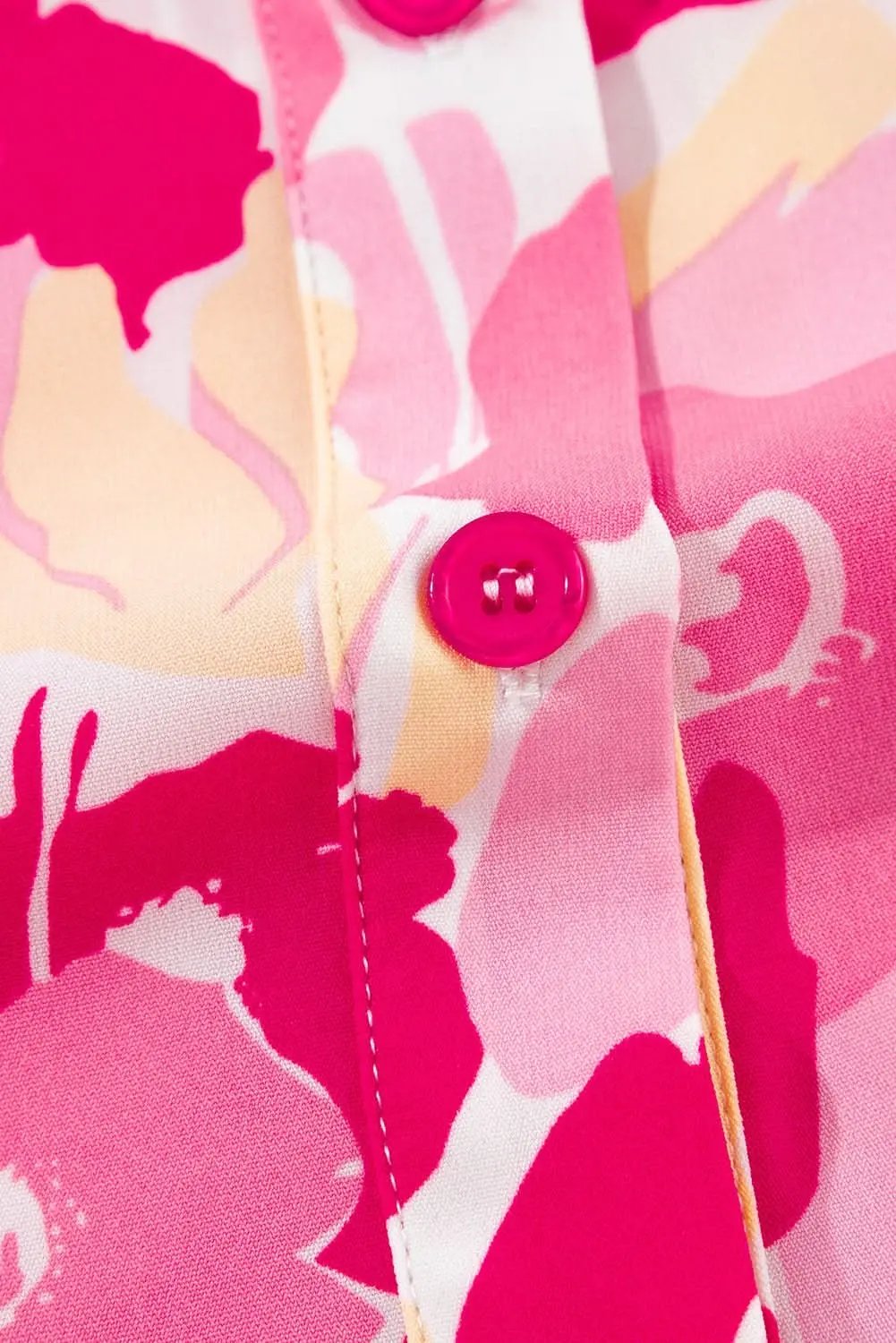 Love Salve Chic pink floral puff sleeve shirt