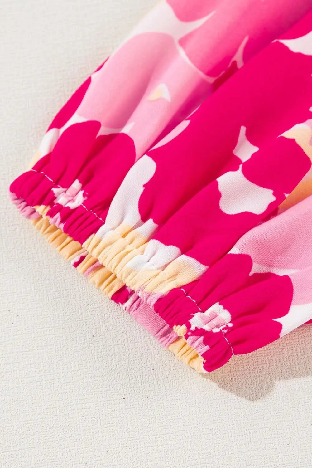 Love Salve Chic pink floral puff sleeve shirt