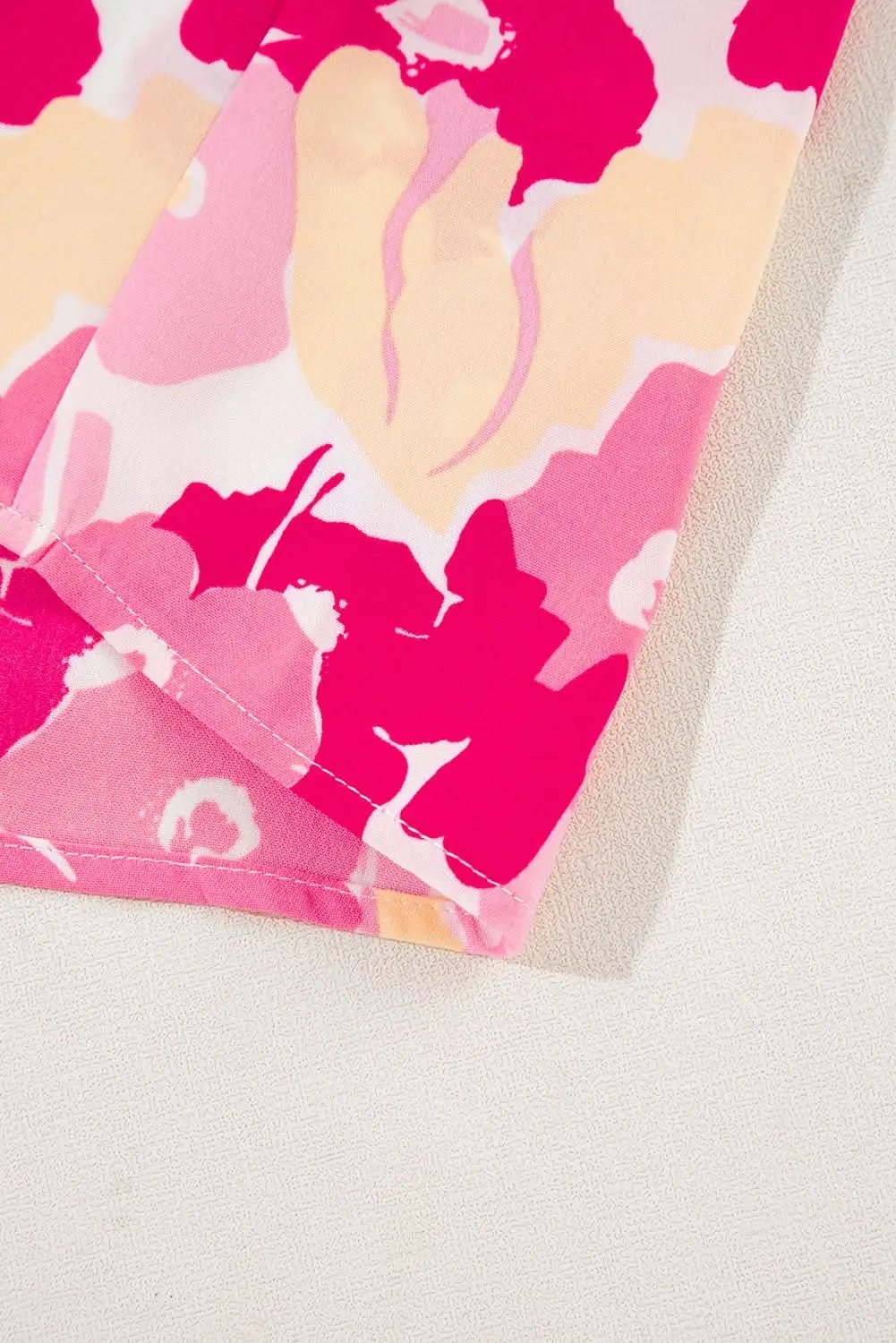 Love Salve Chic pink floral puff sleeve shirt