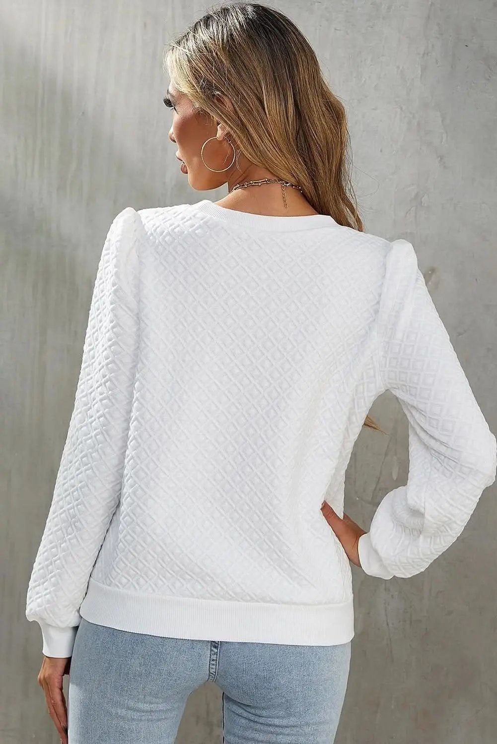 Love Salve Elegant white puff sleeve top