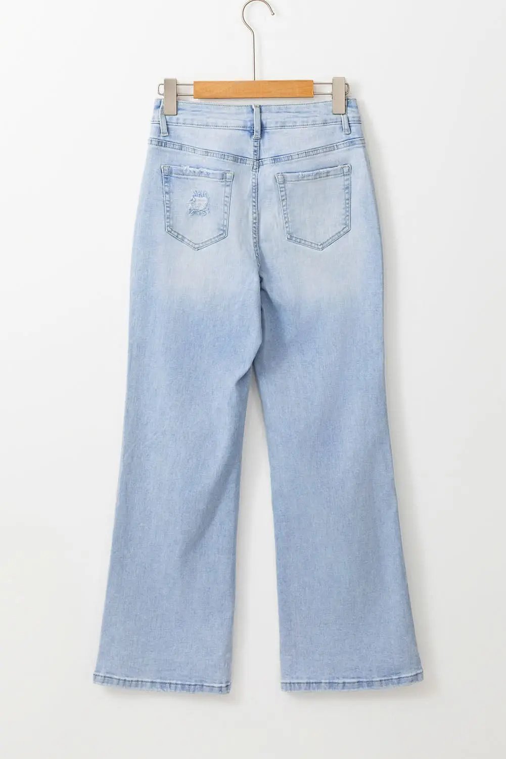 Love Salve Beau Blue Distressed Flare Jeans