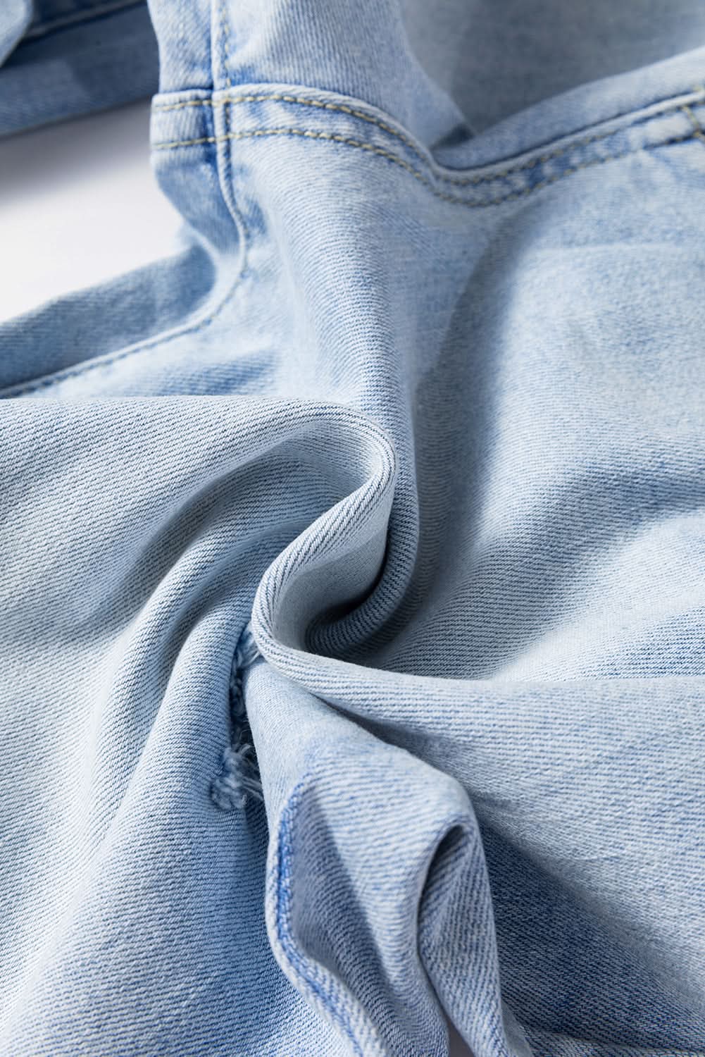 Love Salve Beau Blue Distressed Flare Jeans