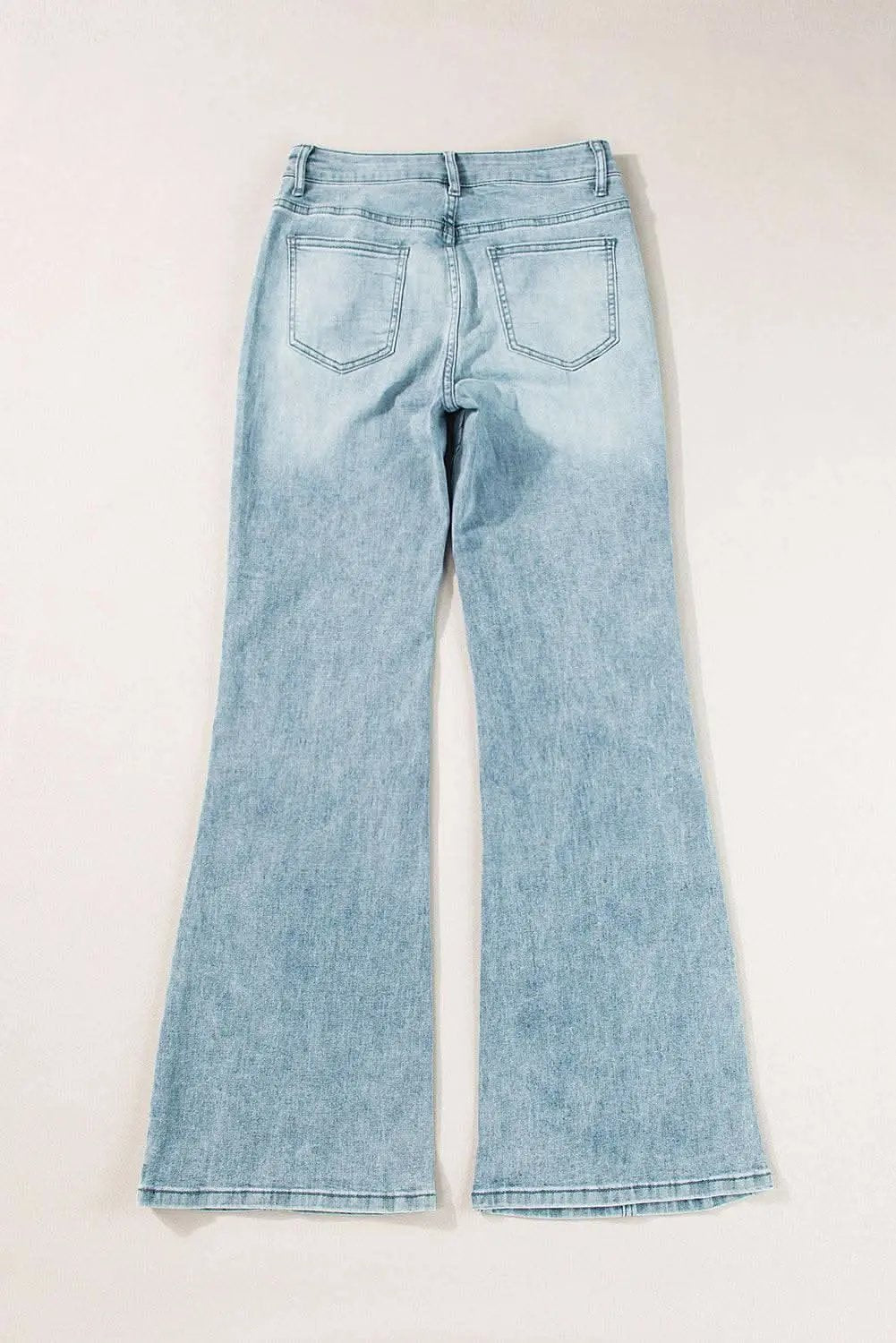 Love Salve Dusk Blue Denim Women's High-Rise Jeans: Edgy & Trendy Wide-Leg Style
