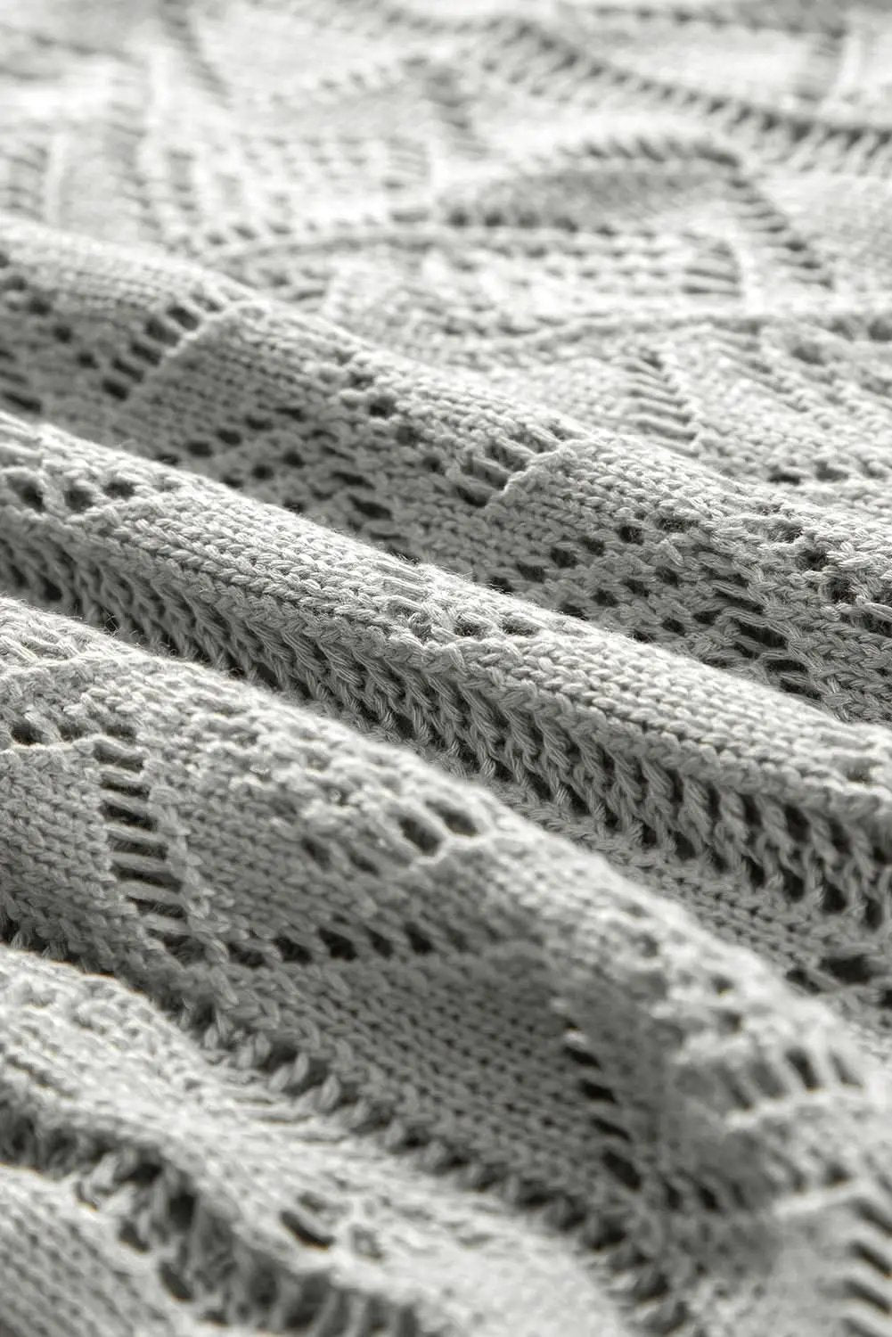 Love Salve Gray Long Cardigan Women's Daily Duster Casual Knitwear - Button Detail