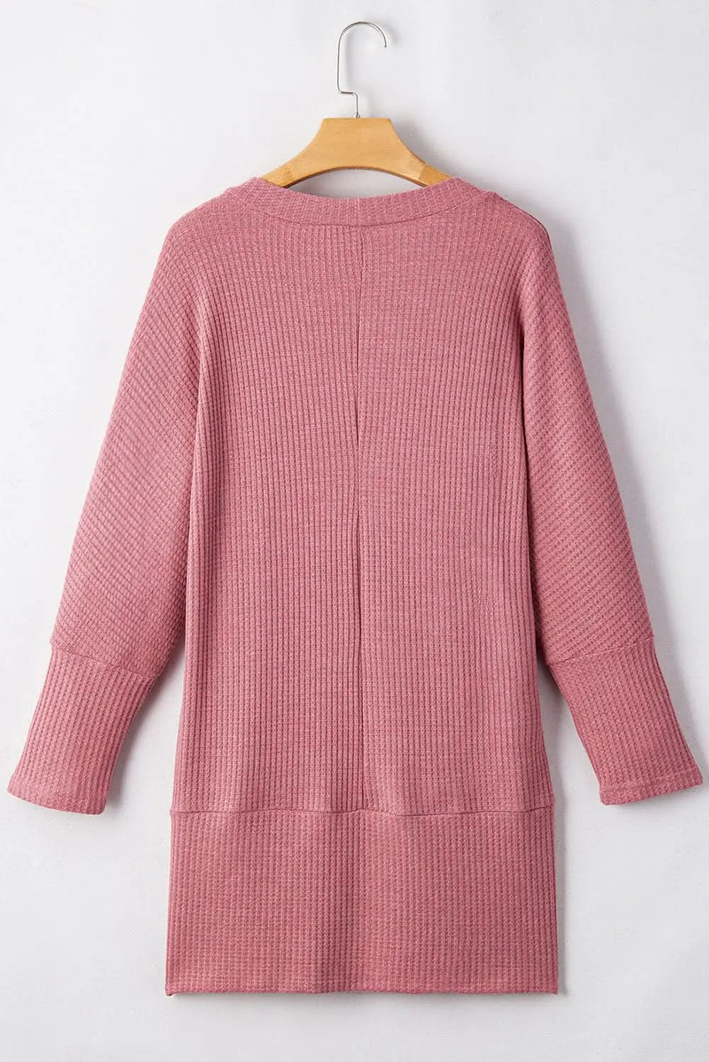 Love Salve Red Waffle Knit Cardigan Women's Daily Casual Knitwear - Soft & Cozy