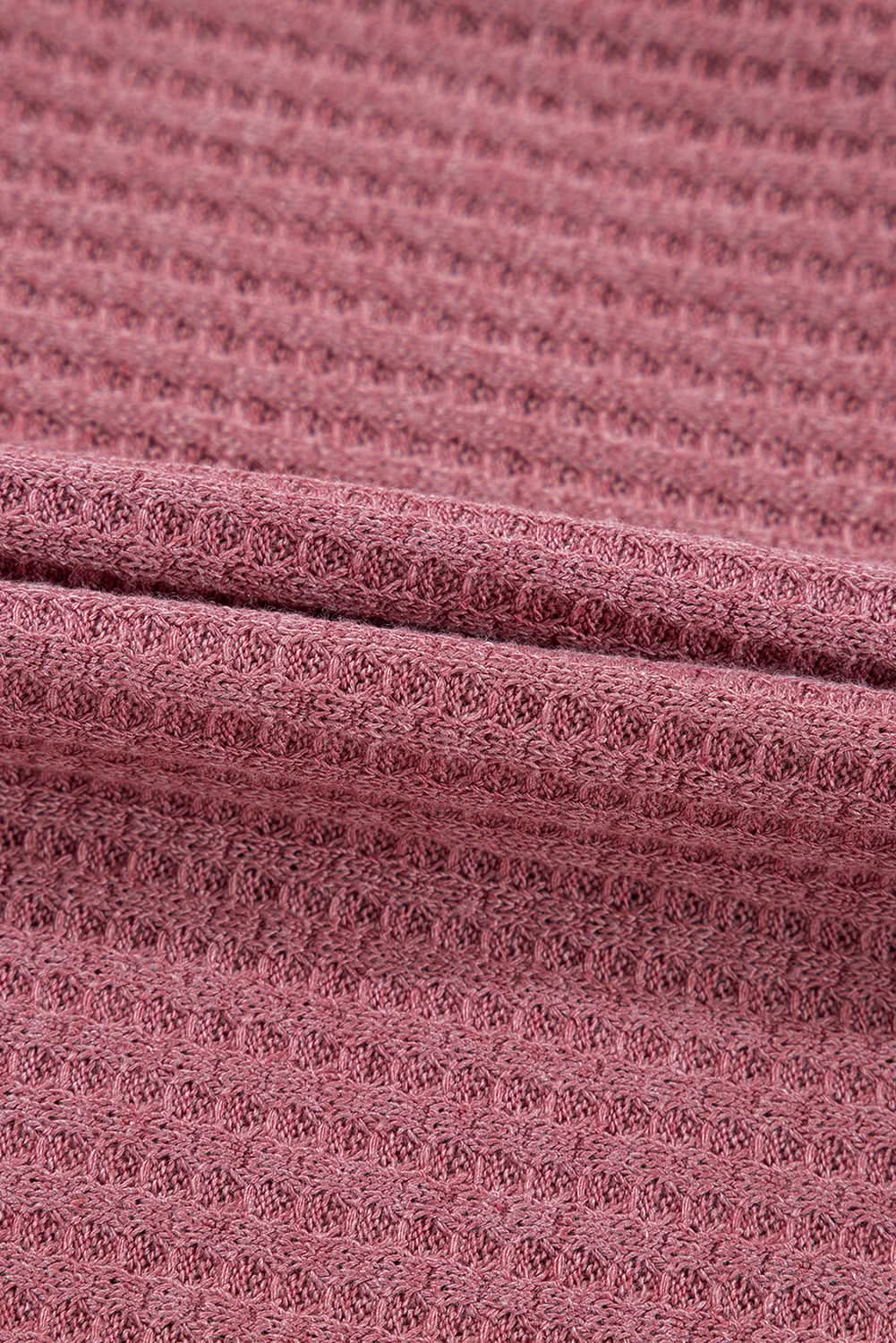 Love Salve Red Waffle Knit Cardigan Women's Daily Casual Knitwear - Soft & Cozy