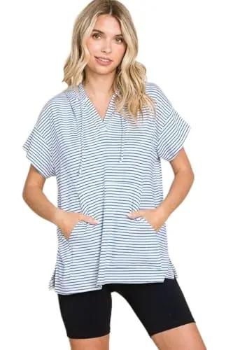 Love Salve Culture Code Full Size Striped Hooded Top