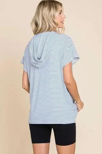 Love Salve Culture Code Full Size Striped Hooded Top