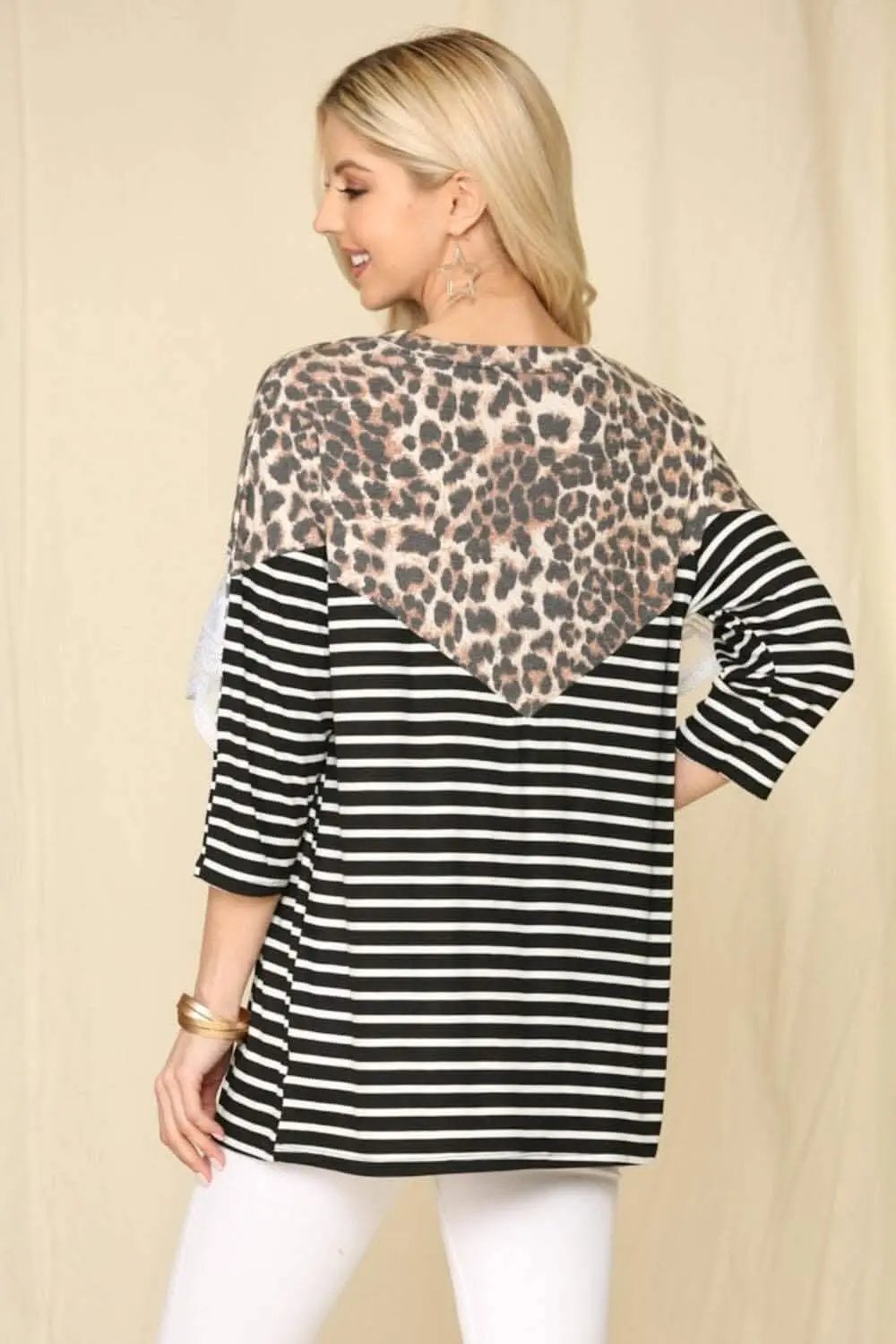 Love Salve Leopard Stripe Plus Size Women's Tee: Everyday Comfort Top