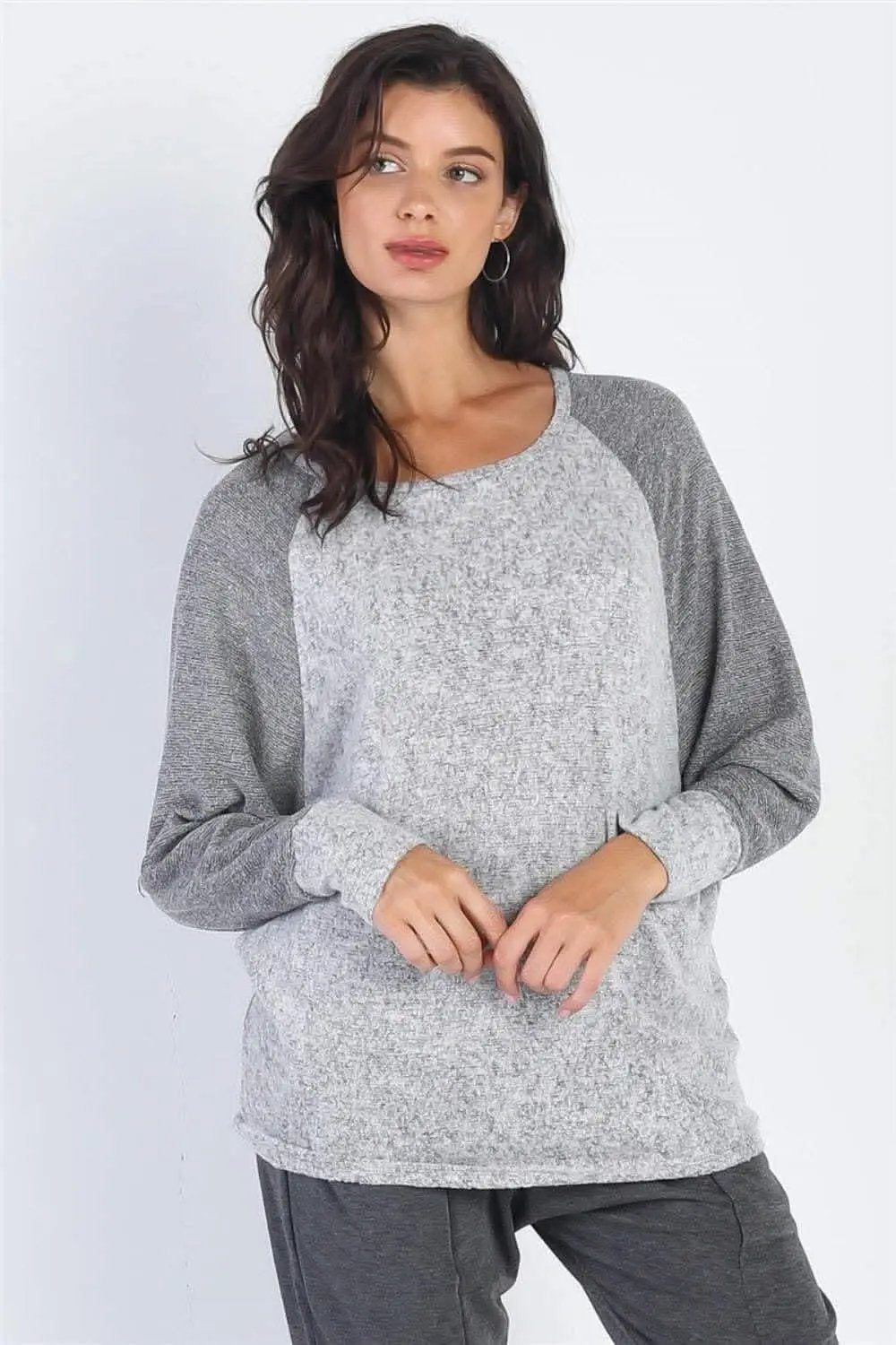 Love Salve Cherish Apparel grey contrast top - Premium Quality