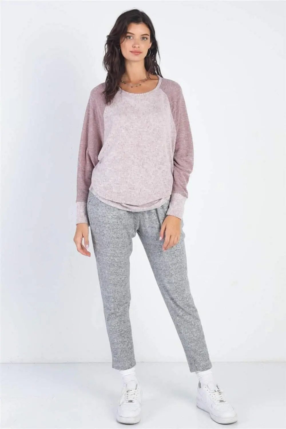 Love Salve Chic taupe long sleeve top by Cherish - Premium Quality