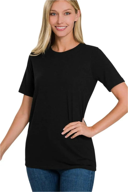 Women's Plus Size Tee - Comfortable Fit - Everyday Basic Black Top