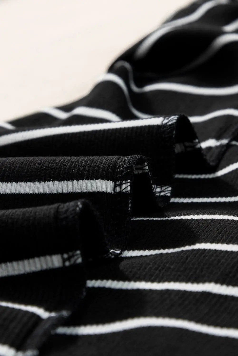 Love Salve Black Stripe Ribbed Knit Tank Mini Dress