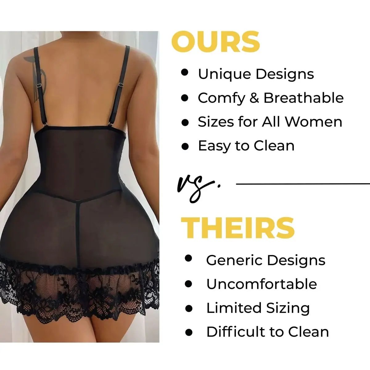 Love Salve Lingerie Lace Nightgown Dress – Babydoll Sleeveless See Through Sleepwear