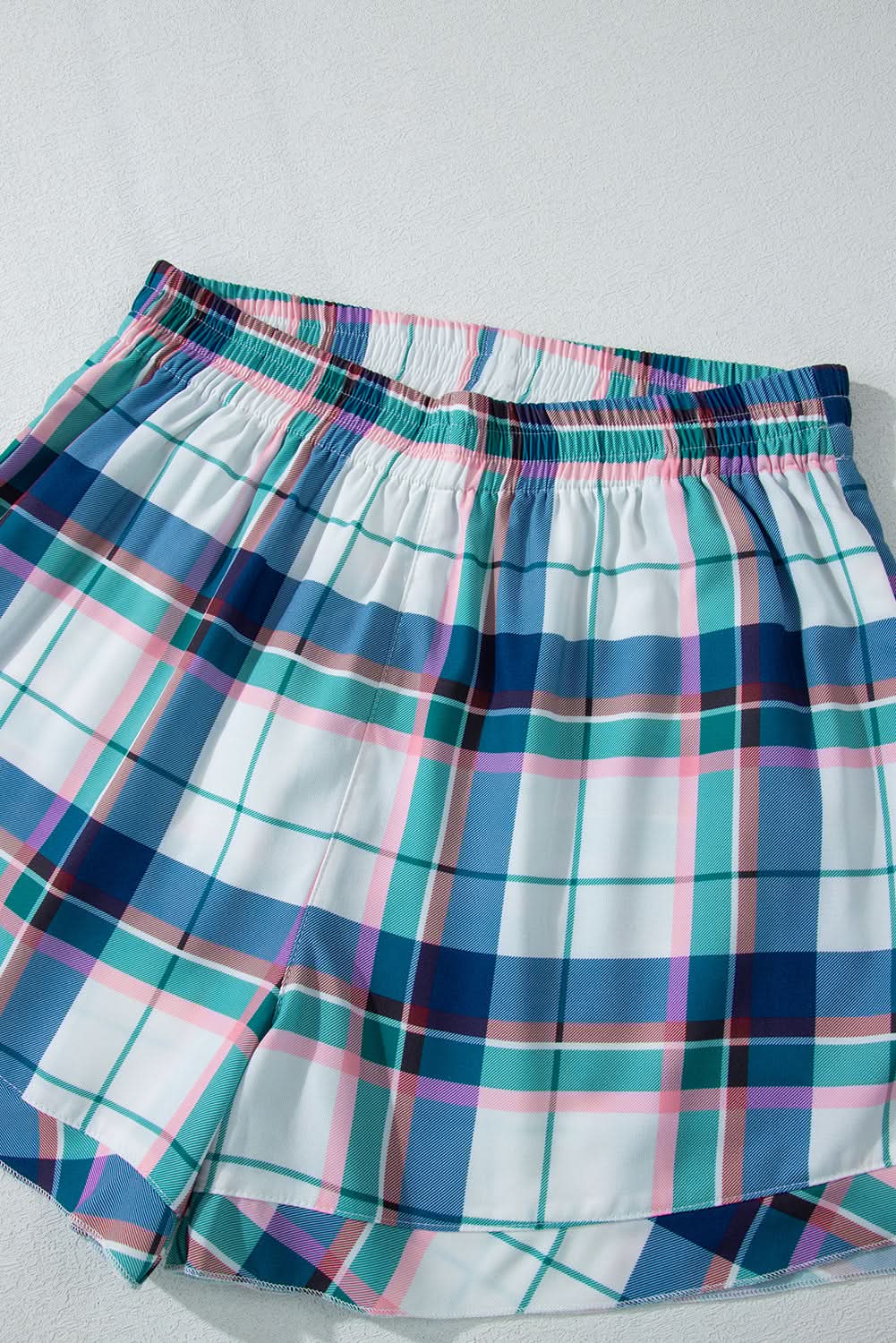 Love Salve Blue Plaid Loungewear Women's Pajama Set: Soft & Casual