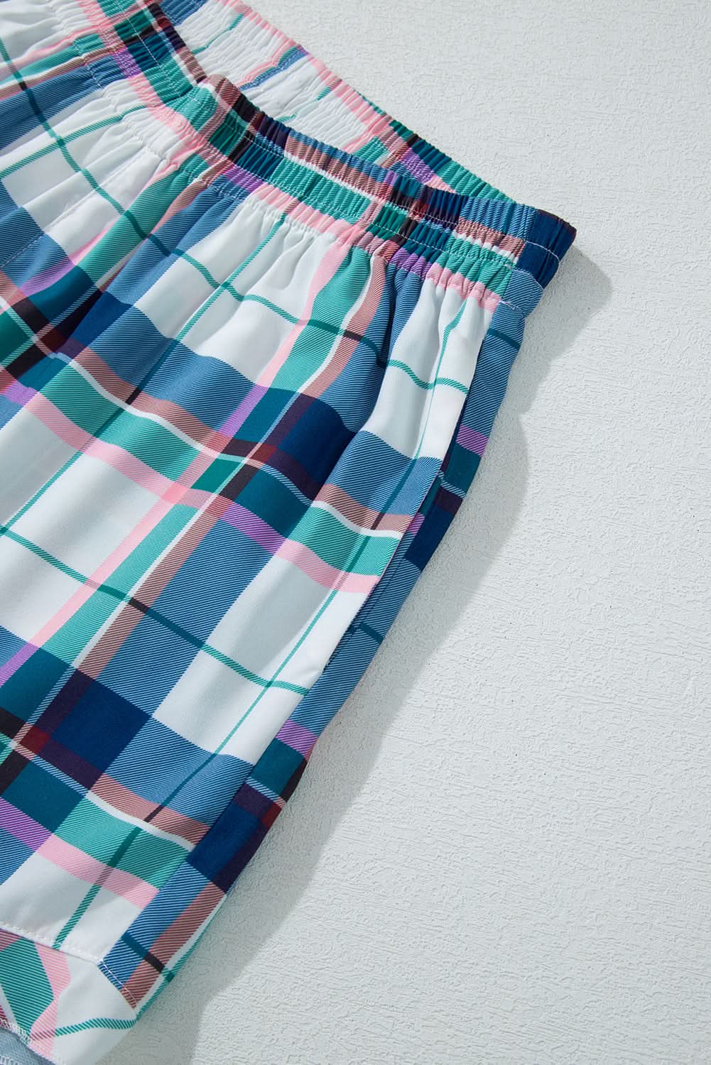 Love Salve Blue Plaid Loungewear Women's Pajama Set: Soft & Casual