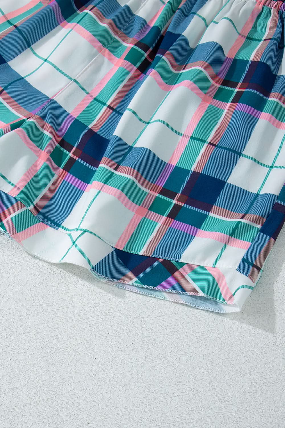 Love Salve Blue Plaid Loungewear Women's Pajama Set: Soft & Casual