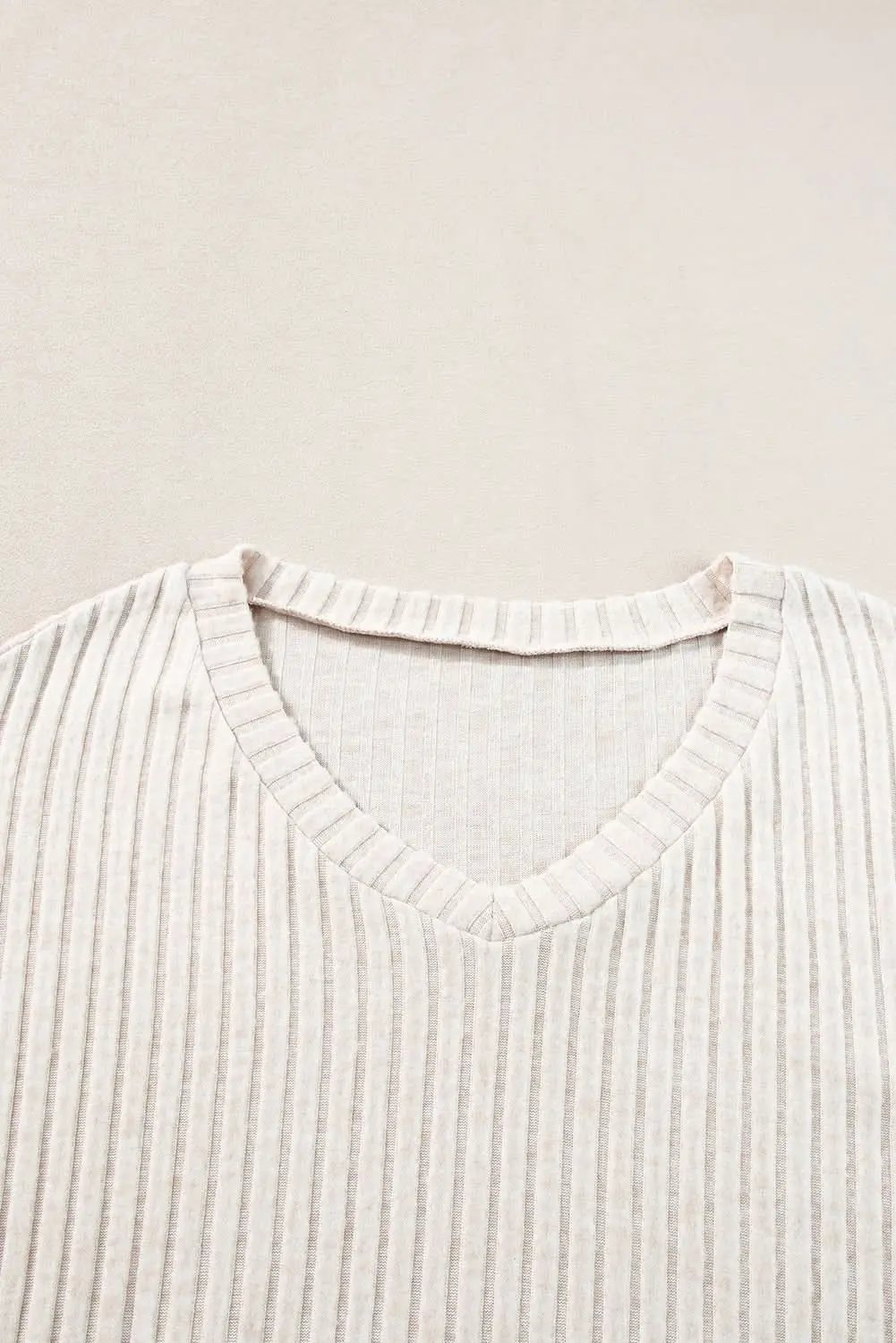 Love Salve Khaki Ribbed Knit Set Women's Loungewear Set Comfy & Casual