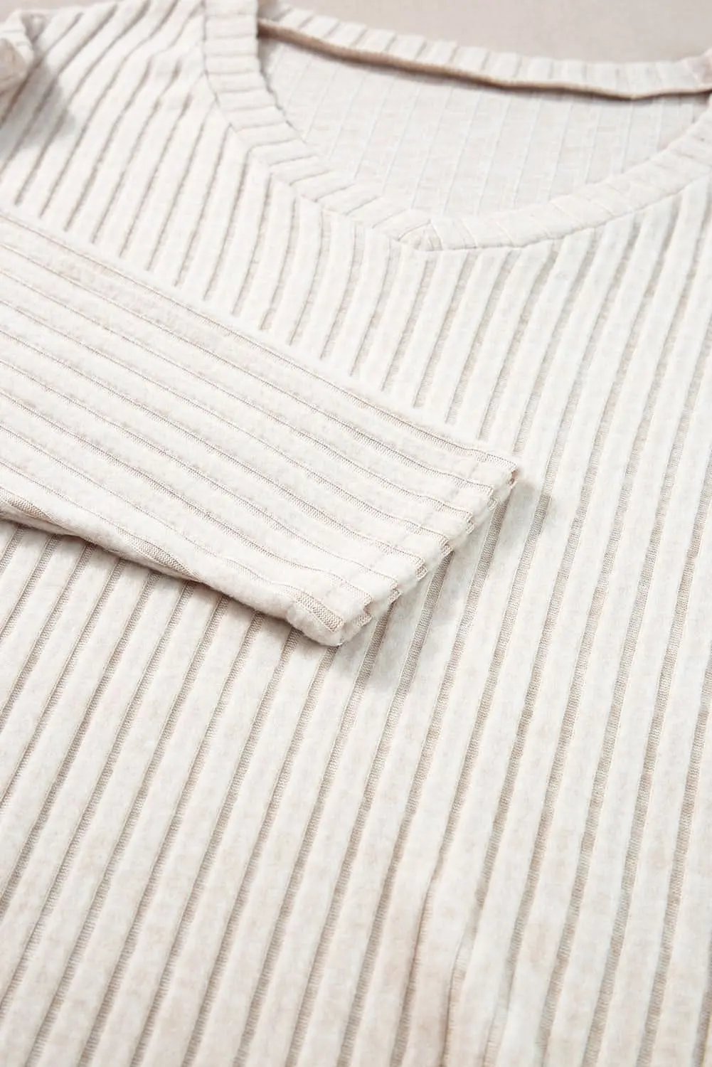 Love Salve Khaki Ribbed Knit Set Women's Loungewear Set Comfy & Casual