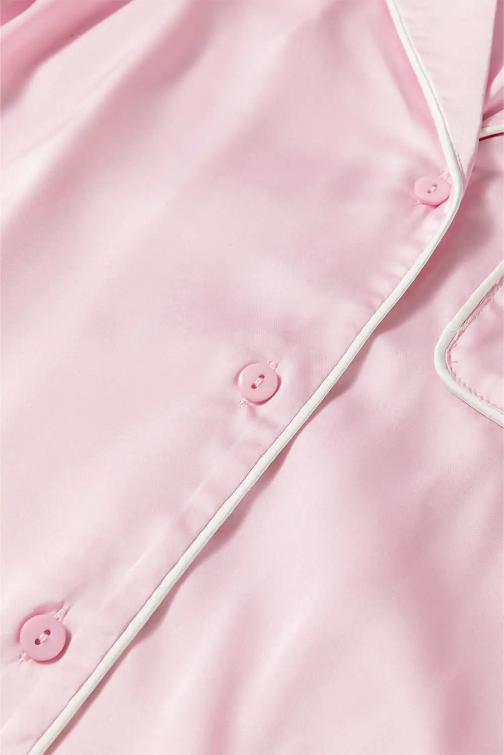 Women's Satin Lounge Set - Bow Detail - Wide Leg Pajama