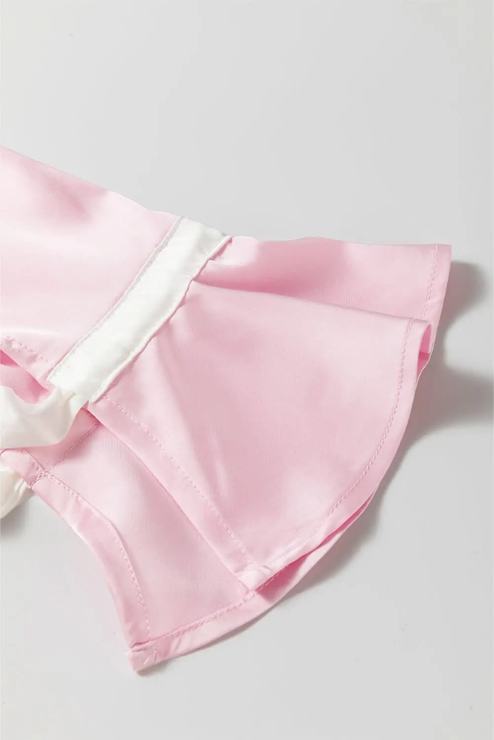 Women's Satin Lounge Set - Bow Detail - Wide Leg Pajama