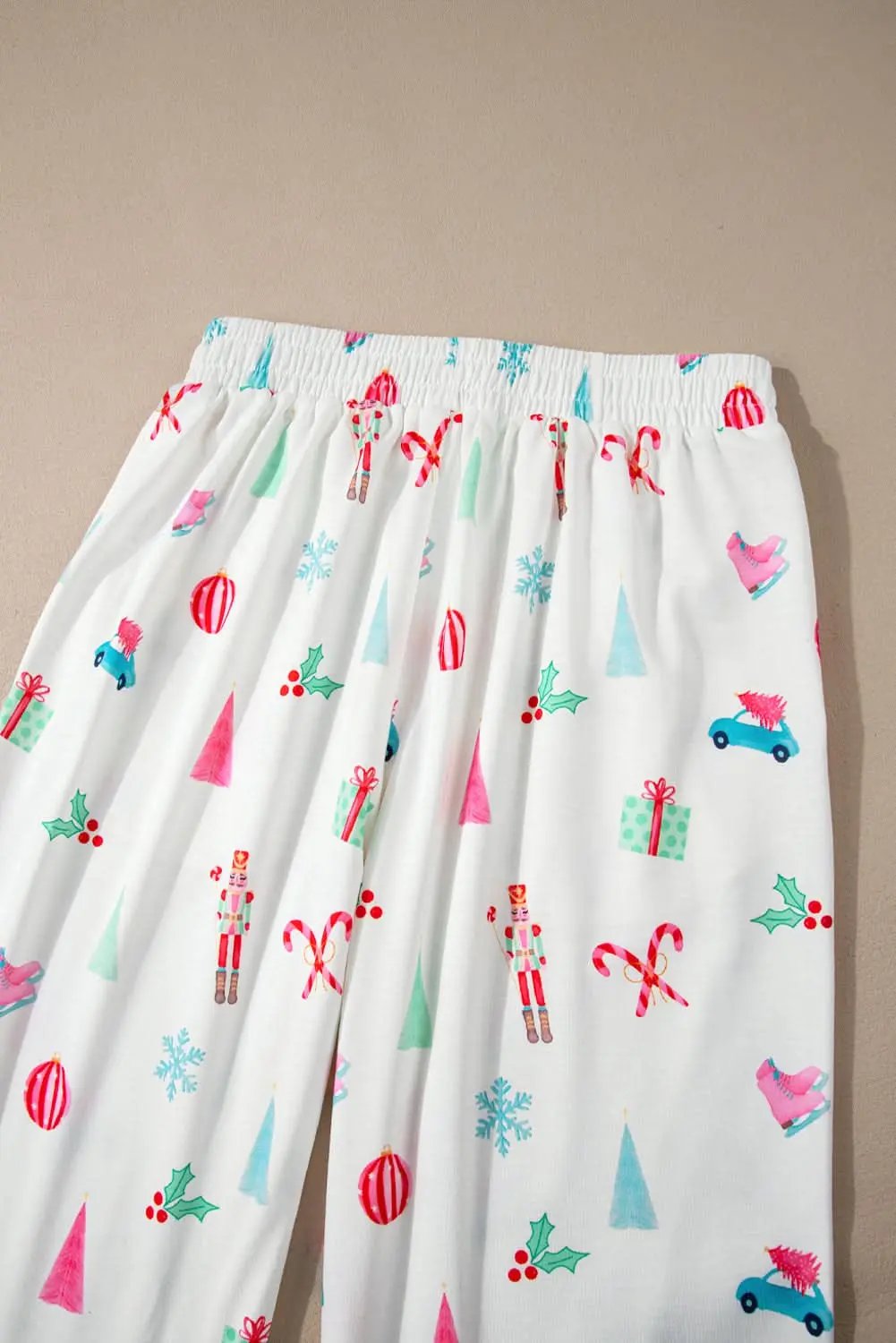 Love Salve White Christmas PJs Set Holiday Loungewear Women's Pajamas Soft, Festive