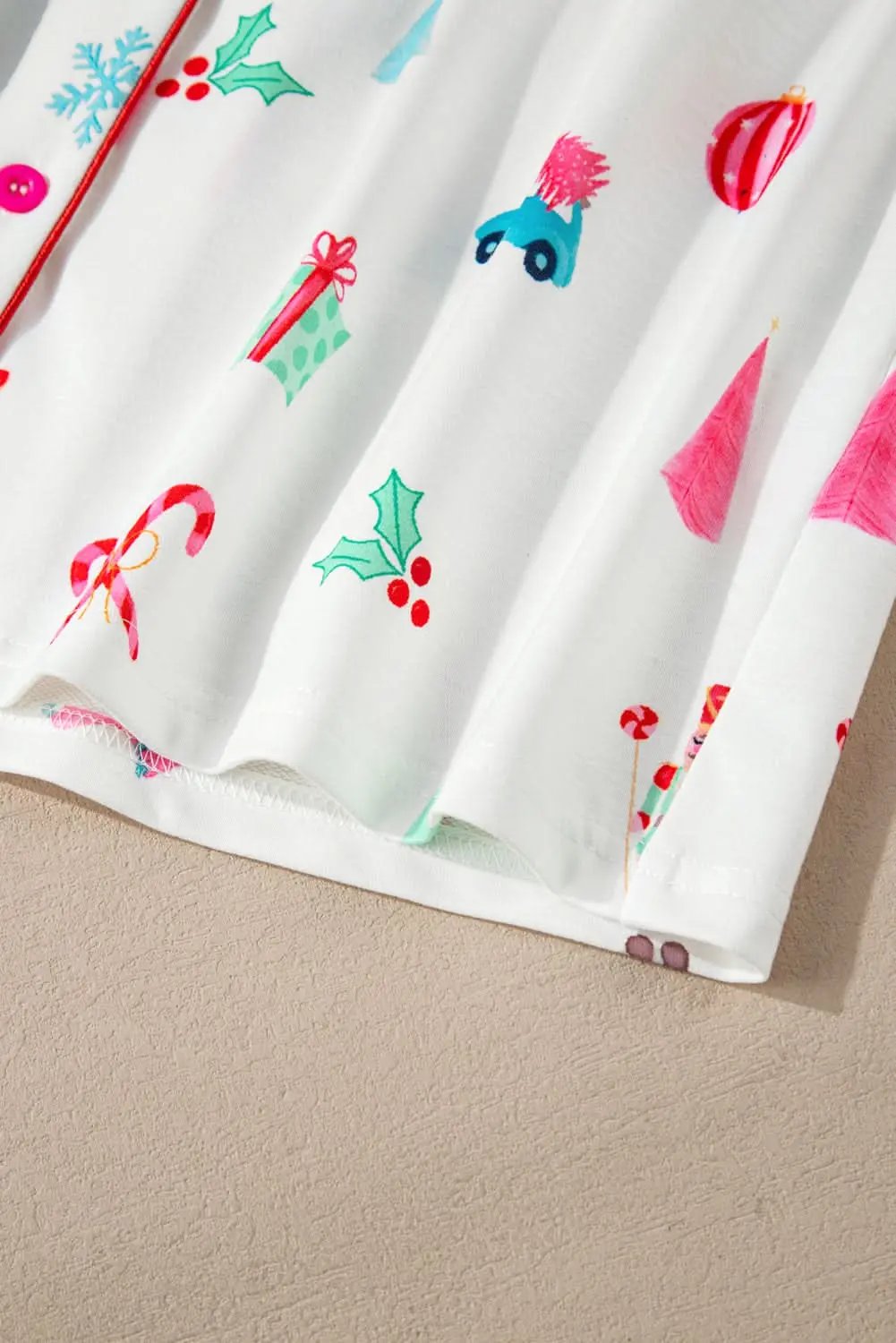 Love Salve White Christmas PJs Set Holiday Loungewear Women's Pajamas Soft, Festive