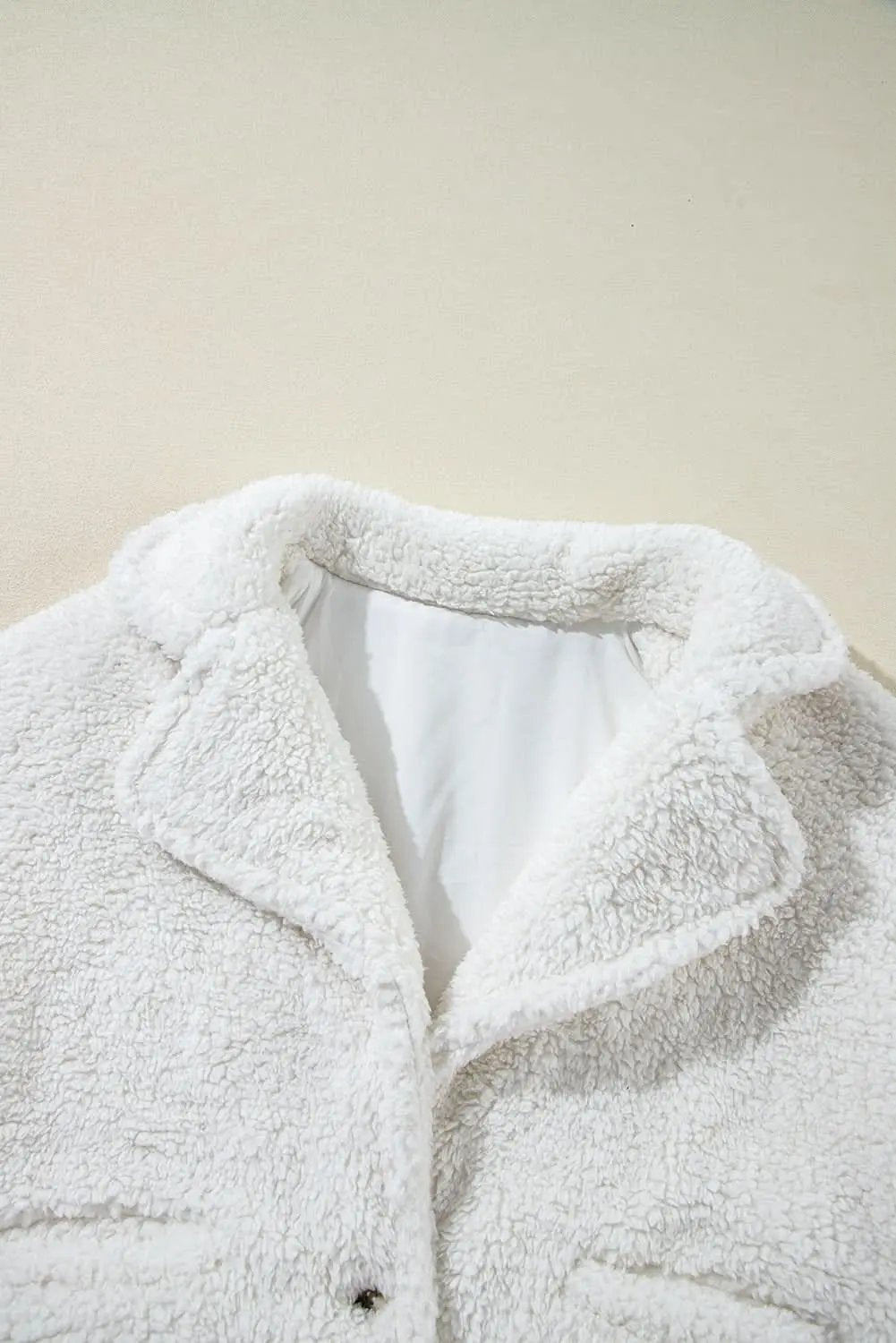 Love Salve Beige Faux Fur Lapel Jacket - Outerwear/Jackets