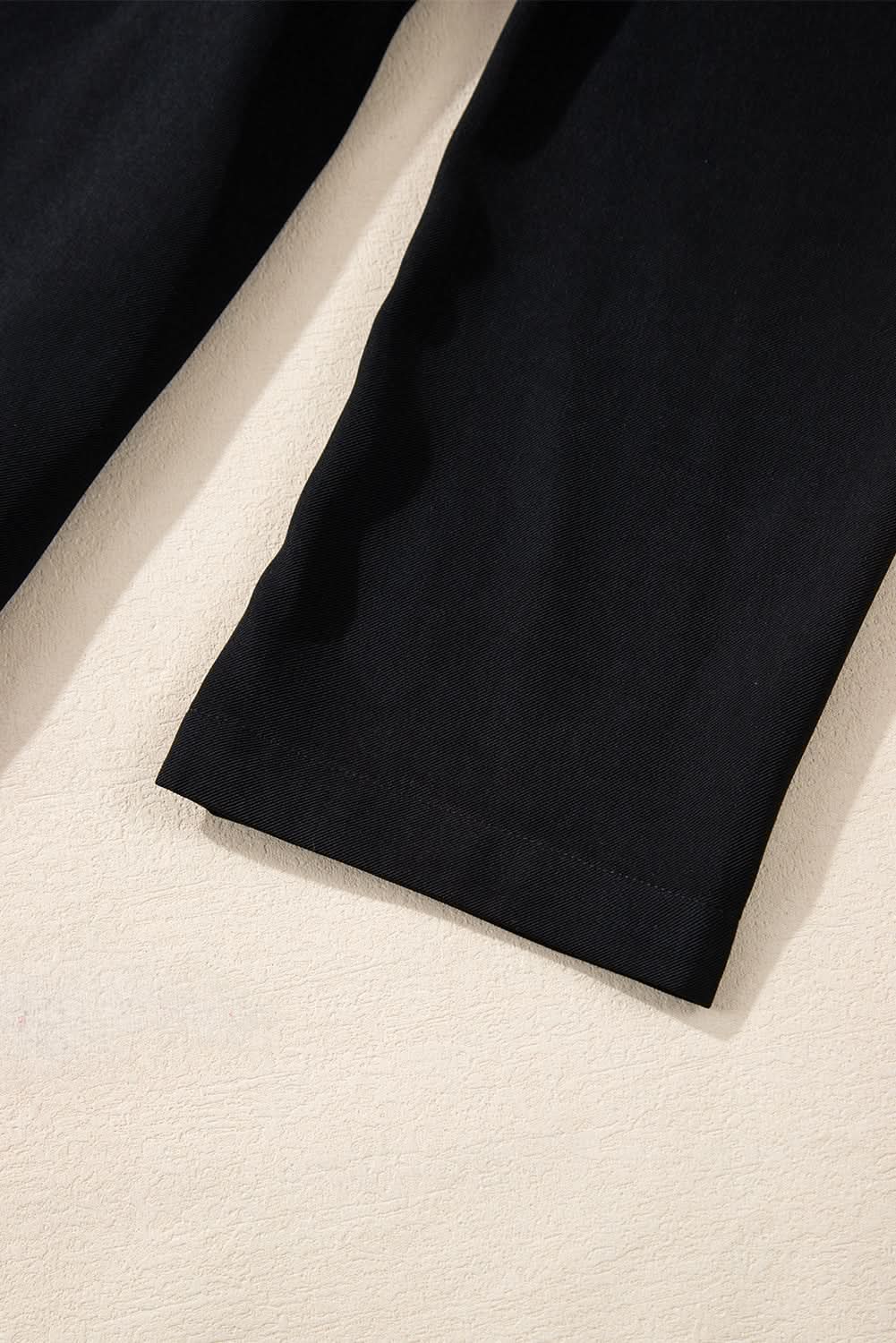 Love Salve Sleek black zip-up jacket with tab sleeves