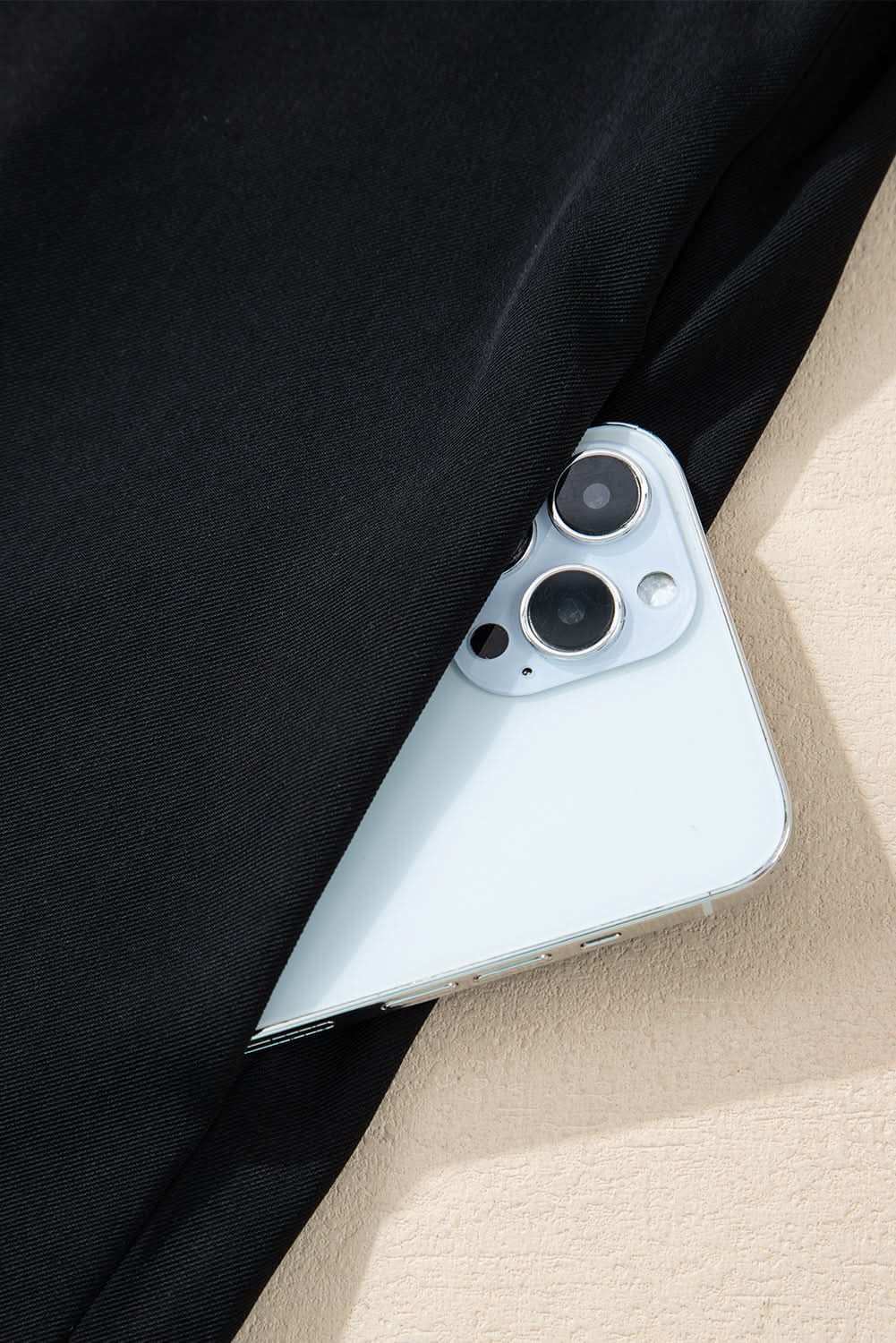 Love Salve Sleek black zip-up jacket with tab sleeves