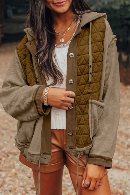Love Salve Cozy jungle green hooded jacket
