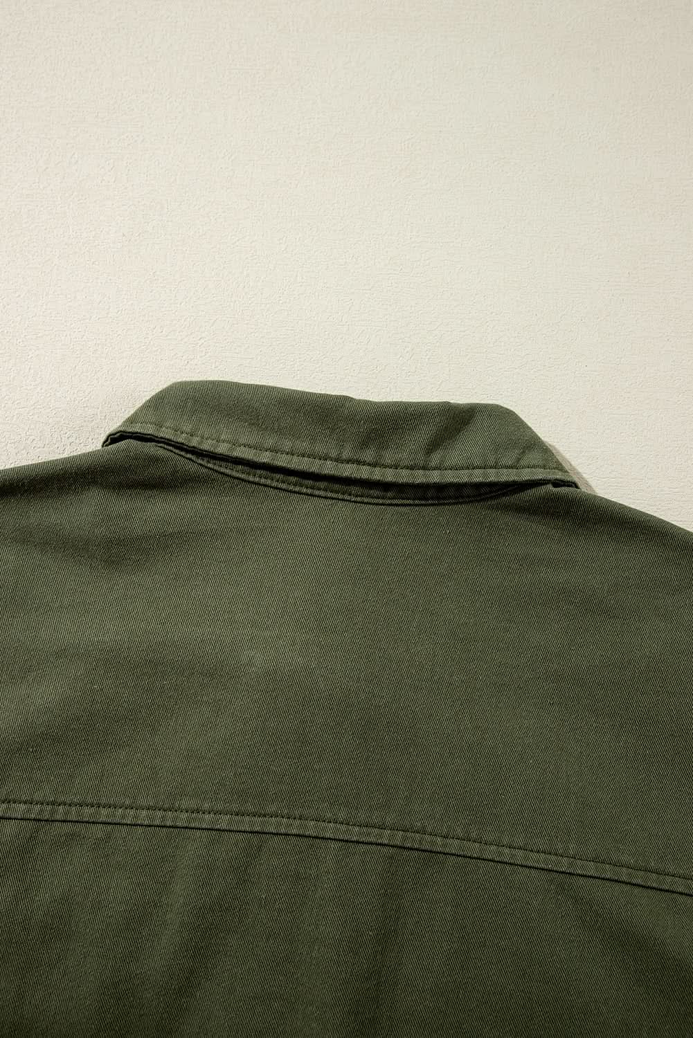 Love Salve Moss green collared jacket for women
