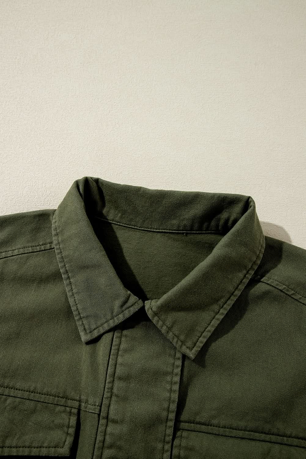 Love Salve Moss green collared jacket for women