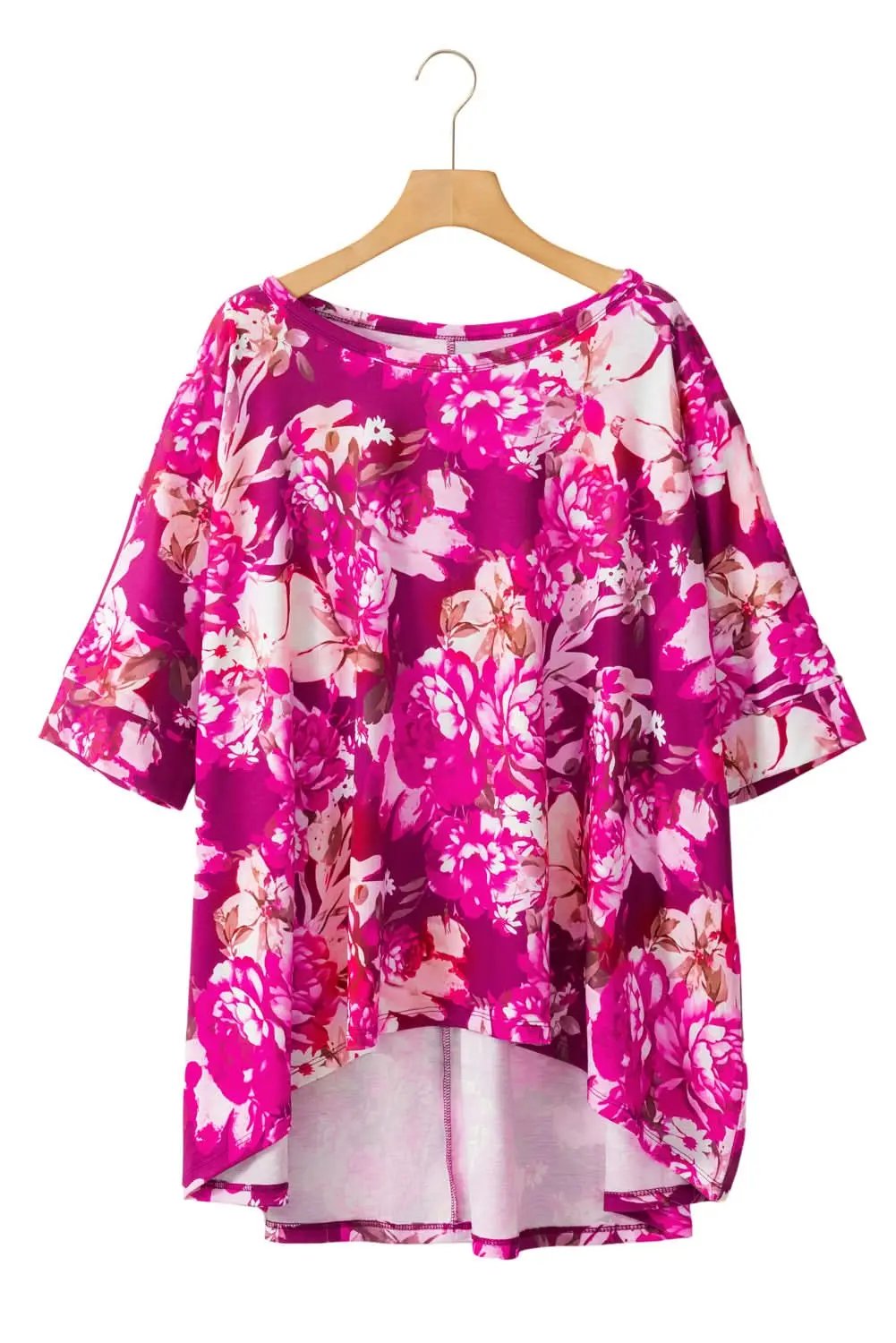 Love Salve Vibrant red floral plus size blouse