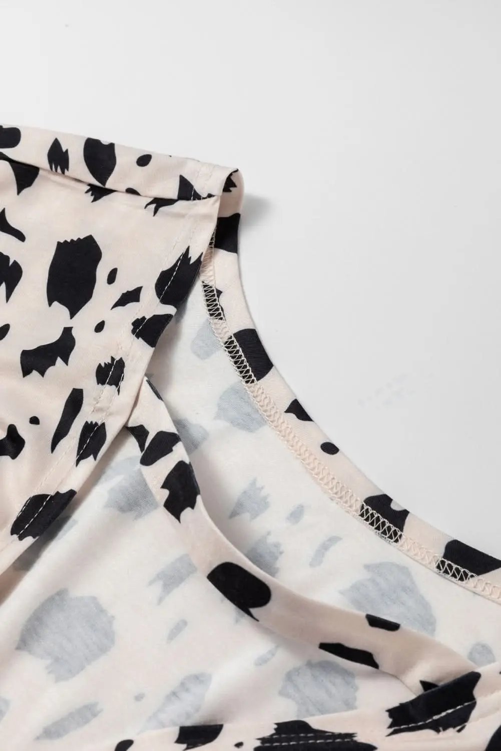 Love Salve Khaki Leopard Print Twist Open Back Plus Size Top