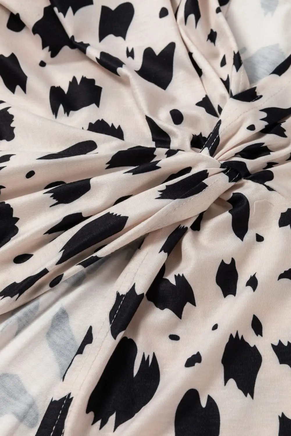 Love Salve Khaki Leopard Print Twist Open Back Plus Size Top